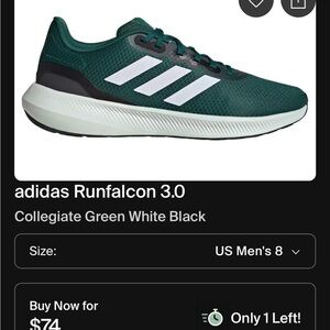 NWT Adidas Runfalcon 3.0 Collegiate Green Shoes